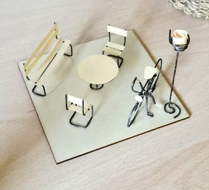 Diorama Miniature de scène cycliste