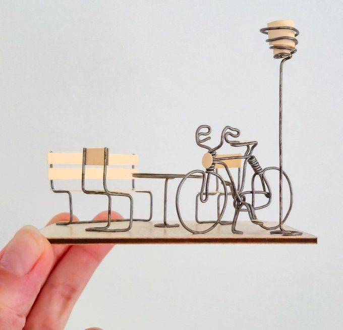 Diorama Miniature de scène cycliste