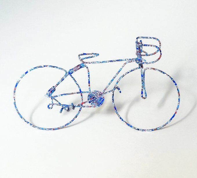 Vélo bleu miniature en métal